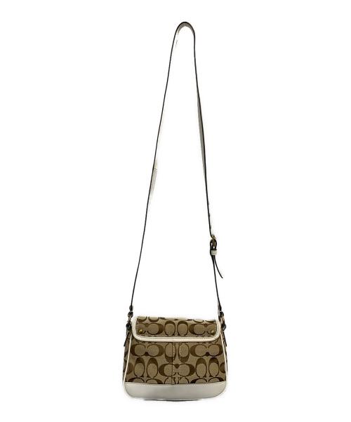 COACH（コーチ）COACH (コーチ) エンボス ショルダーバッグ ベージュ×ホワイトの古着・服飾アイテム