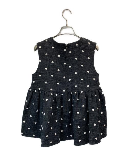 sheller（シェリエ）sheller (シェリエ) ハートツイードフレアトップス ブラック サイズ:Fの古着・服飾アイテム