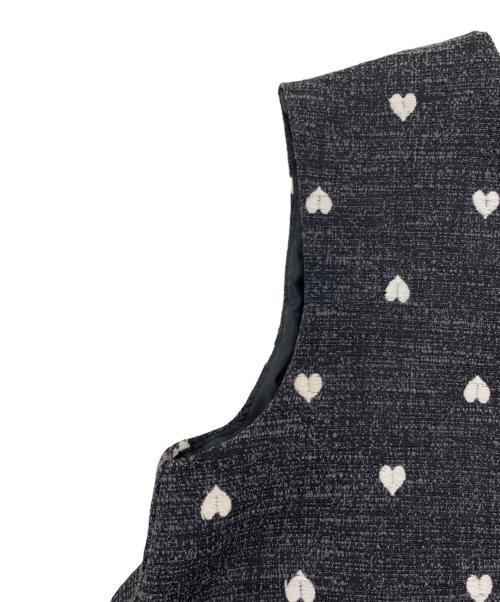 sheller（シェリエ）sheller (シェリエ) ハートツイードフレアトップス ブラック サイズ:Fの古着・服飾アイテム