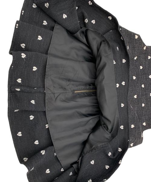 sheller（シェリエ）sheller (シェリエ) ハートツイードフレアトップス ブラック サイズ:Fの古着・服飾アイテム