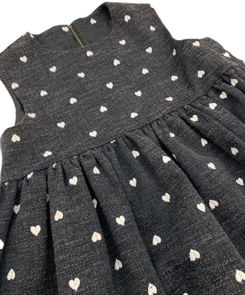 sheller（シェリエ）sheller (シェリエ) ハートツイードフレアトップス ブラック サイズ:Fの古着・服飾アイテム