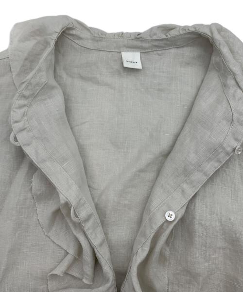 KAGURE（カグレ）KAGURE (カグレ) リネンフリルカラーシャツ グレー サイズ:FREEの古着・服飾アイテム