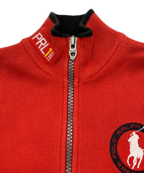 POLO RALPH LAUREN（ポロ・ラルフローレン）POLO RALPH LAUREN (ポロ・ラルフローレン) ニットジャケット レッド サイズ:XSの古着・服飾アイテム