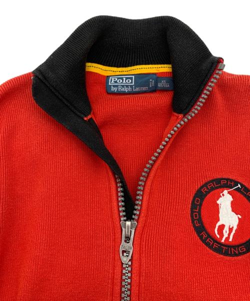 POLO RALPH LAUREN（ポロ・ラルフローレン）POLO RALPH LAUREN (ポロ・ラルフローレン) ニットジャケット レッド サイズ:XSの古着・服飾アイテム