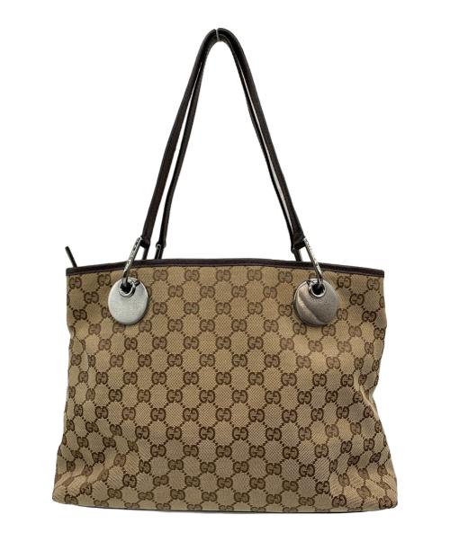 GUCCI（グッチ）GUCCI (グッチ) トートバッグ ベージュ×ブラウンの古着・服飾アイテム