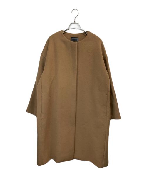PLST（プラステ）PLST (プラステ) ノーカラーコート ブラウン サイズ:Mの古着・服飾アイテム