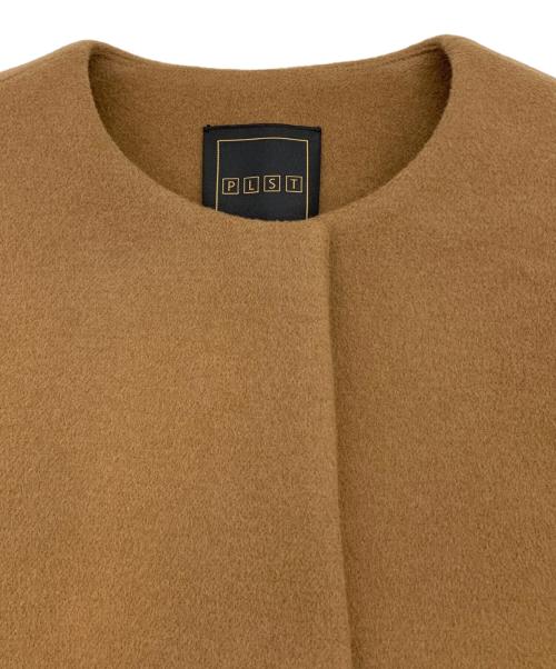 PLST（プラステ）PLST (プラステ) ノーカラーコート ブラウン サイズ:Mの古着・服飾アイテム