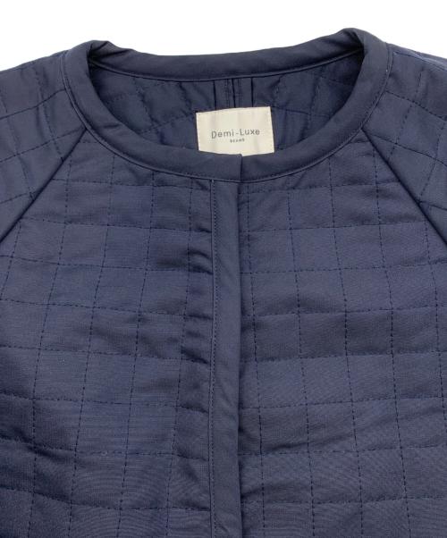 Demi-Luxe Beams（デミルクス ビームス）Demi-Luxe BEAMS (デミルクス ビームス) ノーカラーコート ネイビー サイズ:36の古着・服飾アイテム