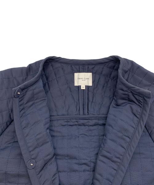 Demi-Luxe Beams（デミルクス ビームス）Demi-Luxe BEAMS (デミルクス ビームス) ノーカラーコート ネイビー サイズ:36の古着・服飾アイテム