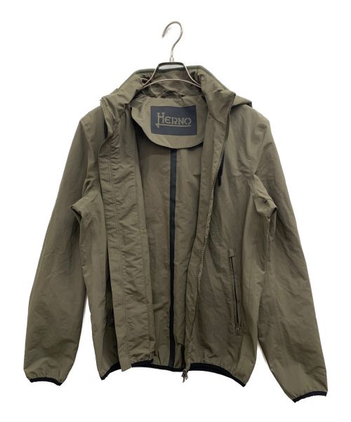 HERNO（ヘルノ）HERNO (ヘルノ) スタンドカラーフーディ カーキ サイズ:46の古着・服飾アイテム