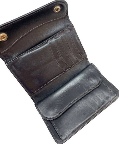 WILDSWANS（ワイルドスワンズ）WILDSWANS (ワイルドスワンズ) レザー三つ折り財布 ブラックの古着・服飾アイテム