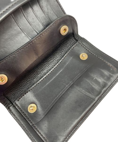 WILDSWANS（ワイルドスワンズ）WILDSWANS (ワイルドスワンズ) レザー三つ折り財布 ブラックの古着・服飾アイテム