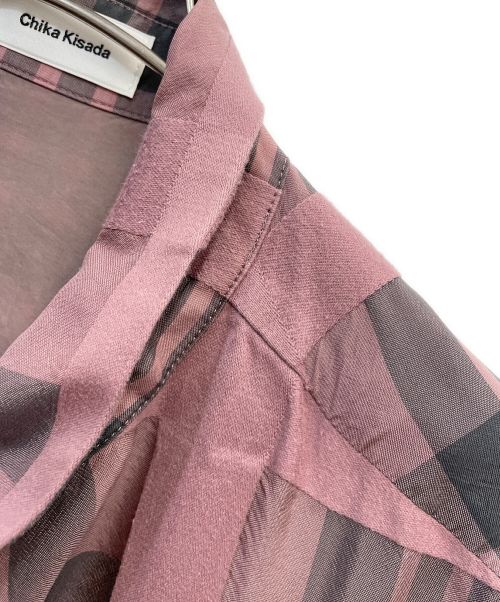 Chika Kisada（チカ キサダ）Chika Kisada (チカ キサダ) フリルチェックシャツ レッド サイズ:2の古着・服飾アイテム