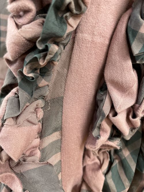 Chika Kisada（チカ キサダ）Chika Kisada (チカ キサダ) フリルチェックシャツ レッド サイズ:2の古着・服飾アイテム