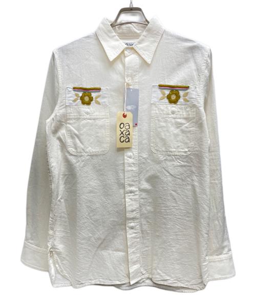 oaxaca（オアハカ）oaxaca (オアハカ) 長袖刺繍シャツ アイボリー サイズ:Mの古着・服飾アイテム