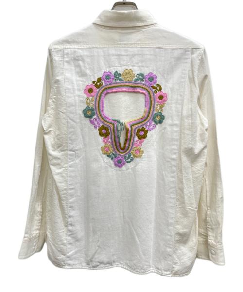 oaxaca（オアハカ）oaxaca (オアハカ) 長袖刺繍シャツ アイボリー サイズ:Mの古着・服飾アイテム