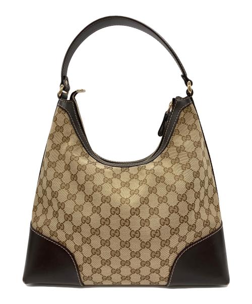 GUCCI（グッチ）GUCCI (グッチ) GGキャンバス ラブリー　ショルダーバッグ ベージュ×ブラウンの古着・服飾アイテム