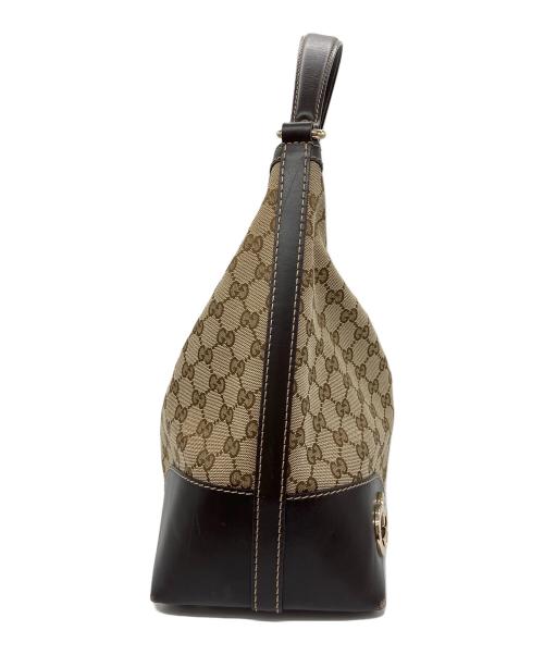 GUCCI（グッチ）GUCCI (グッチ) GGキャンバス ラブリー　ショルダーバッグ ベージュ×ブラウンの古着・服飾アイテム
