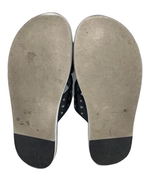 JIMMY CHOO（ジミーチュウ）JIMMY CHOO (ジミーチュウ) スタースタッズクロスサンダル ブラック サイズ:38の古着・服飾アイテム