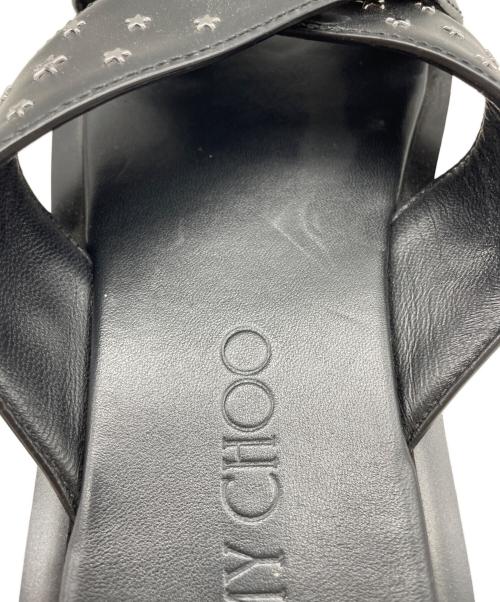 JIMMY CHOO（ジミーチュウ）JIMMY CHOO (ジミーチュウ) スタースタッズクロスサンダル ブラック サイズ:38の古着・服飾アイテム