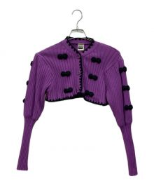 holiday（ホリデー）の古着「RIBBON CROPPED KNIT CARDIGAN」｜パープル