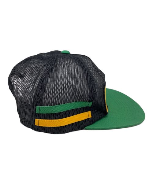 stussy（ステューシー）stussy (ステューシー) メッシュキャップ ブラック×グリーンの古着・服飾アイテム