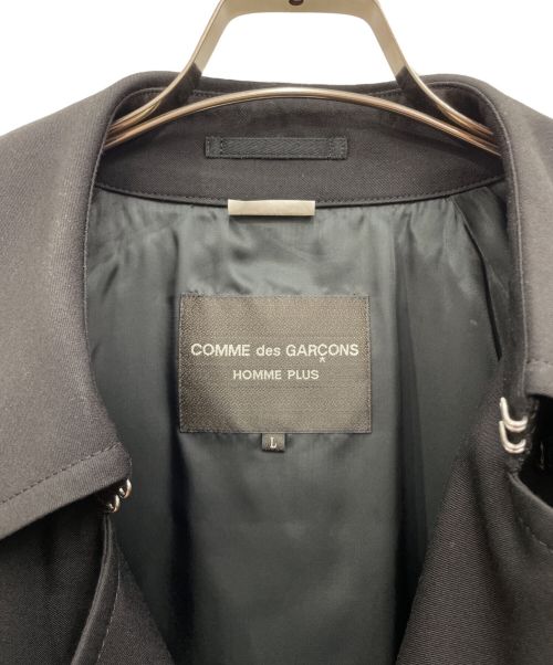 COMME des GARCONS（コムデギャルソン）COMME des GARCONS (コムデギャルソン) ワイヤーサイドスリットトレンチコート ブラック サイズ:Lの古着・服飾アイテム