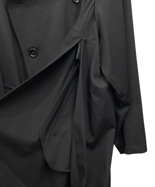 COMME des GARCONS（コムデギャルソン）COMME des GARCONS (コムデギャルソン) ワイヤーサイドスリットトレンチコート ブラック サイズ:Lの古着・服飾アイテム