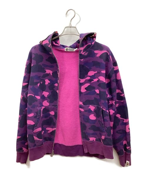 A BATHING APE（ア ベイシング エイプ）A BATHING APE (アベイシングエイプ) ジップパーカー パープル サイズ:Lの古着・服飾アイテム