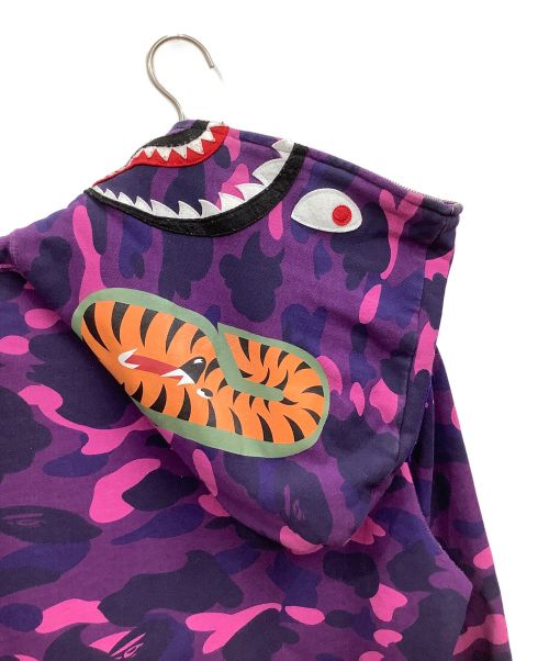 A BATHING APE（ア ベイシング エイプ）A BATHING APE (アベイシングエイプ) ジップパーカー パープル サイズ:Lの古着・服飾アイテム