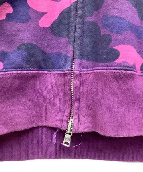 A BATHING APE（ア ベイシング エイプ）A BATHING APE (アベイシングエイプ) ジップパーカー パープル サイズ:Lの古着・服飾アイテム