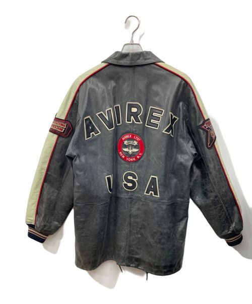 AVIREX（アヴィレックス）AVIREX (アヴィレックス) レザージャケット ブラック サイズ:Mの古着・服飾アイテム