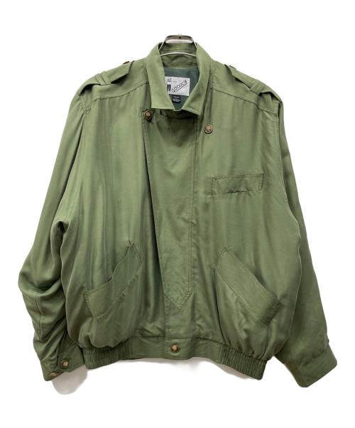 GOOUCH（グーチ）GOOUCH (グーチ) シルクステンカラージャケット カーキ サイズ:Lの古着・服飾アイテム