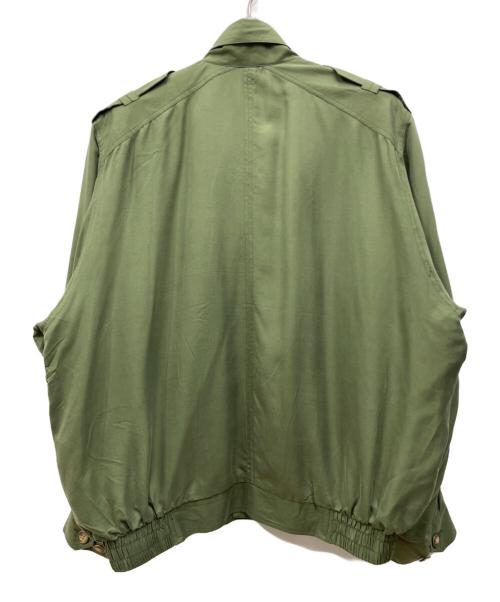 GOOUCH（グーチ）GOOUCH (グーチ) シルクステンカラージャケット カーキ サイズ:Lの古着・服飾アイテム