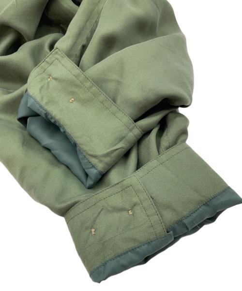 GOOUCH（グーチ）GOOUCH (グーチ) シルクステンカラージャケット カーキ サイズ:Lの古着・服飾アイテム