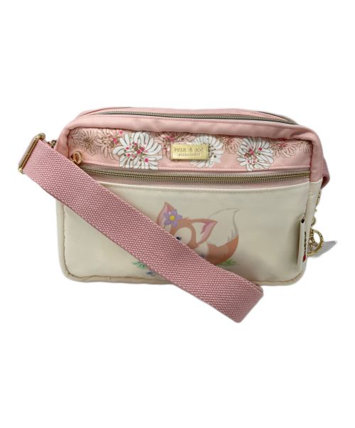 Disney(Duffy The Disney Bear)（ディズニー）Disney(Duffy The Disney Bear) (ディズニー) PAUL & JOE (ポール アンド ジョー) ショルダーバッグ アイボリー×ピンクの古着・服飾アイテム