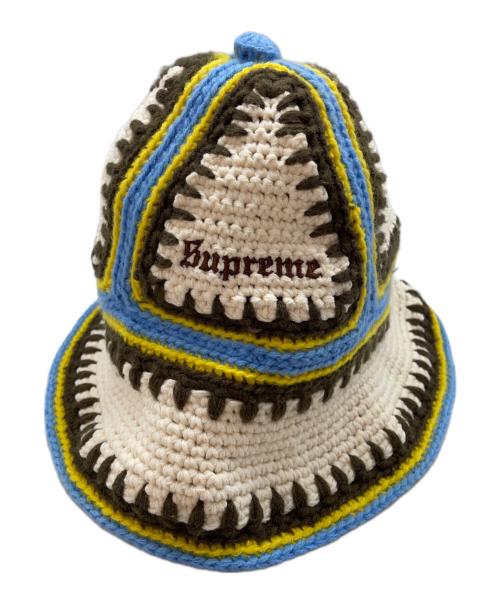 SUPREME（シュプリーム）SUPREME (シュプリーム) Crochet Edge Bell Hat アイボリー×ブラウンの古着・服飾アイテム