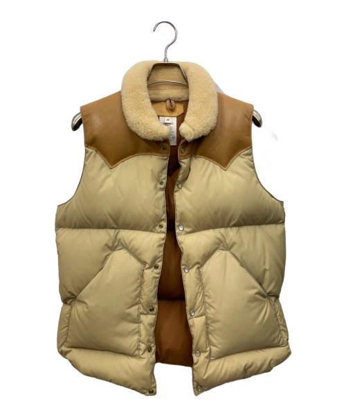 RockyMountainFeatherBed（ロッキーマウンテンフェザーベッド）RockyMountainFeatherBed (ロッキーマウンテンフェザーベッド) ダウンベスト ベージュ×ブラウン サイズ:40の古着・服飾アイテム