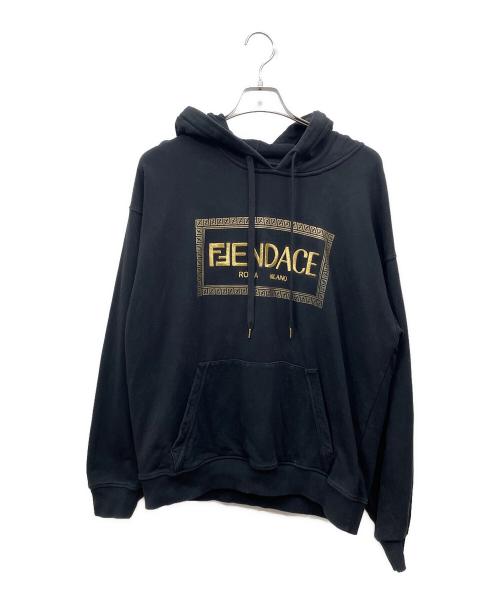 FENDACE（フェンダーチェ）FENDACE (フェンダーチェ) プルオーバーパーカー ブラック サイズ:XLの古着・服飾アイテム