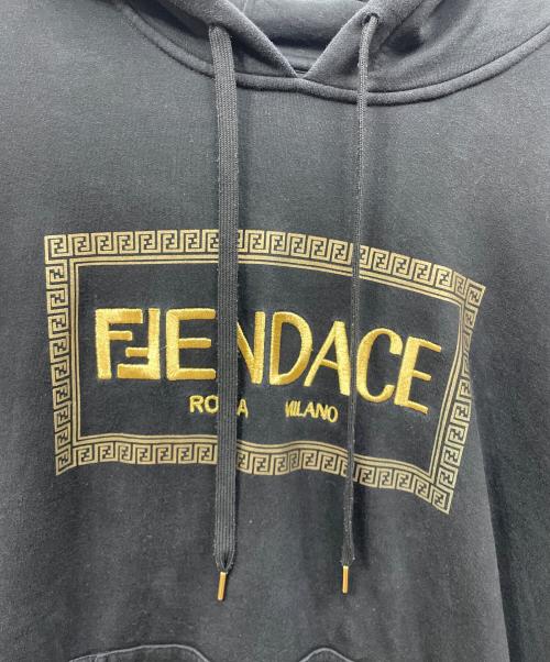FENDACE（フェンダーチェ）FENDACE (フェンダーチェ) プルオーバーパーカー ブラック サイズ:XLの古着・服飾アイテム