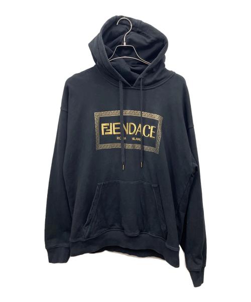 FENDACE（フェンダーチェ）FENDACE (フェンダーチェ) プルオーバーパーカー ブラック サイズ:XLの古着・服飾アイテム