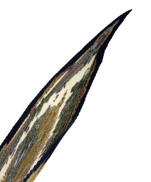 HERMES（エルメス）HERMES (エルメス) プリーツスカーフ ネイビーの古着・服飾アイテム