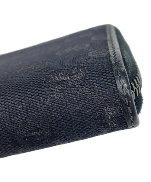 GUCCI（グッチ）GUCCI (グッチ) ラウンドファスナー長財布 ブラックの古着・服飾アイテム