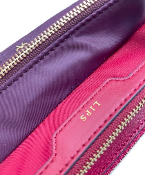 ANYA HINDMARCH（アニヤ・ハインドマーチ）ANYA HINDMARCH (アニヤハインドマーチ) マルチポーチ ピンク×パープルの古着・服飾アイテム