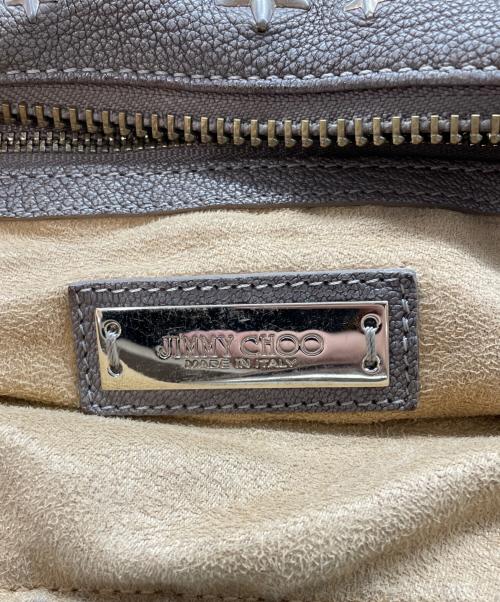 JIMMY CHOO（ジミーチュウ）JIMMY CHOO (ジミーチュウ) スタッズショルダーバッグ ベージュの古着・服飾アイテム