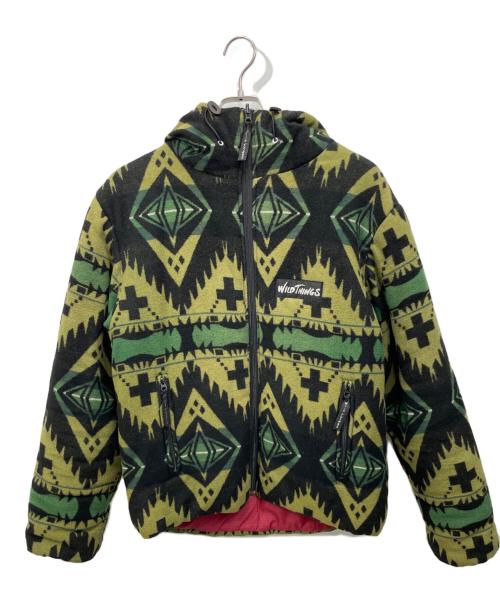 WILD THINGS（ワイルドシングス）WILD THINGS (ワイルドシングス) 中綿ジャケット ピンク×グリーン サイズ:Lの古着・服飾アイテム