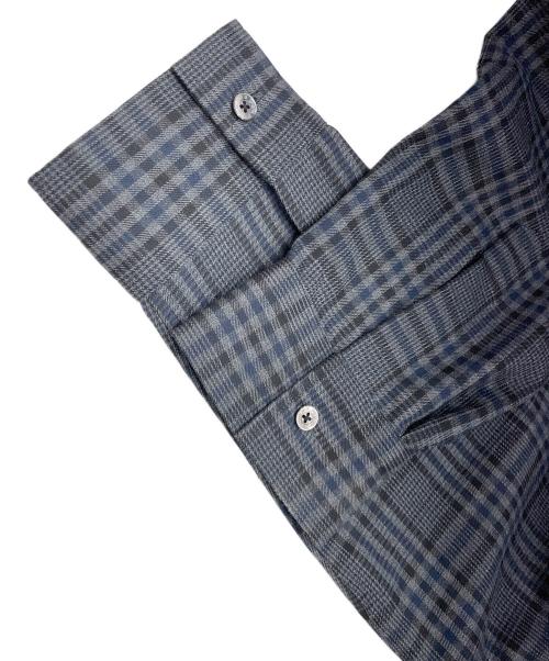 SOFTHYPHEN（ソフトハイフン）SOFTHYPHEN (ソフトハイフン) チェックシャツ グレー サイズ:3の古着・服飾アイテム