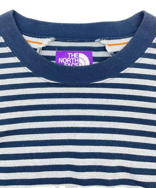 THE NORTHFACE PURPLELABEL（ザ・ノースフェイス パープルレーベル）THE NORTHFACE PURPLELABEL (ザ・ノースフェイス パープルレーベル) PURPLE LABEL COOLMAX® St. Jersey Trail H/S Tee グレー×ネイビー サイズ:Lの古着・服飾アイテム