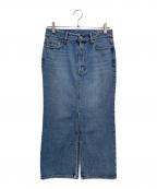 MUSEミューズ）の古着「ダブルスリットデニムスカート」｜インディゴ