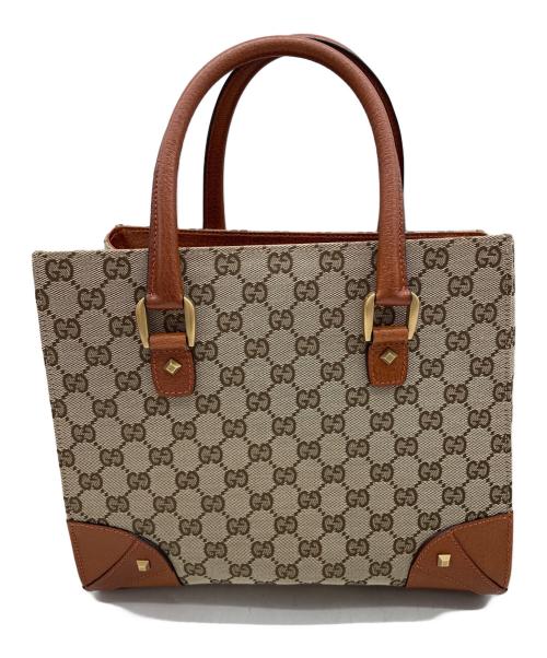 GUCCI（グッチ）GUCCI (グッチ) トートバッグ ベージュ×ブラウンの古着・服飾アイテム